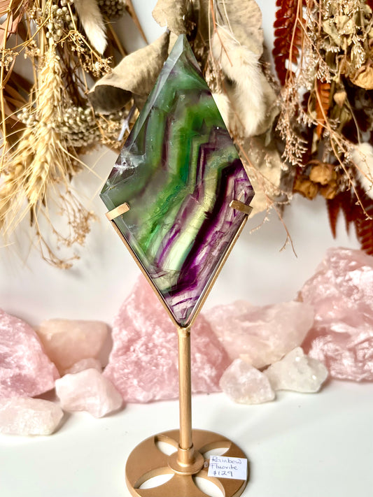Fluorite Diamond & Stand