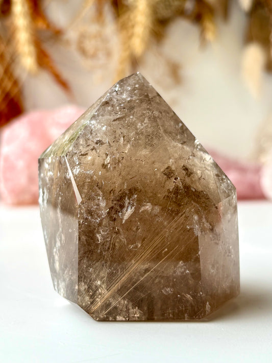 Rutilated Smoky Quartz Tower