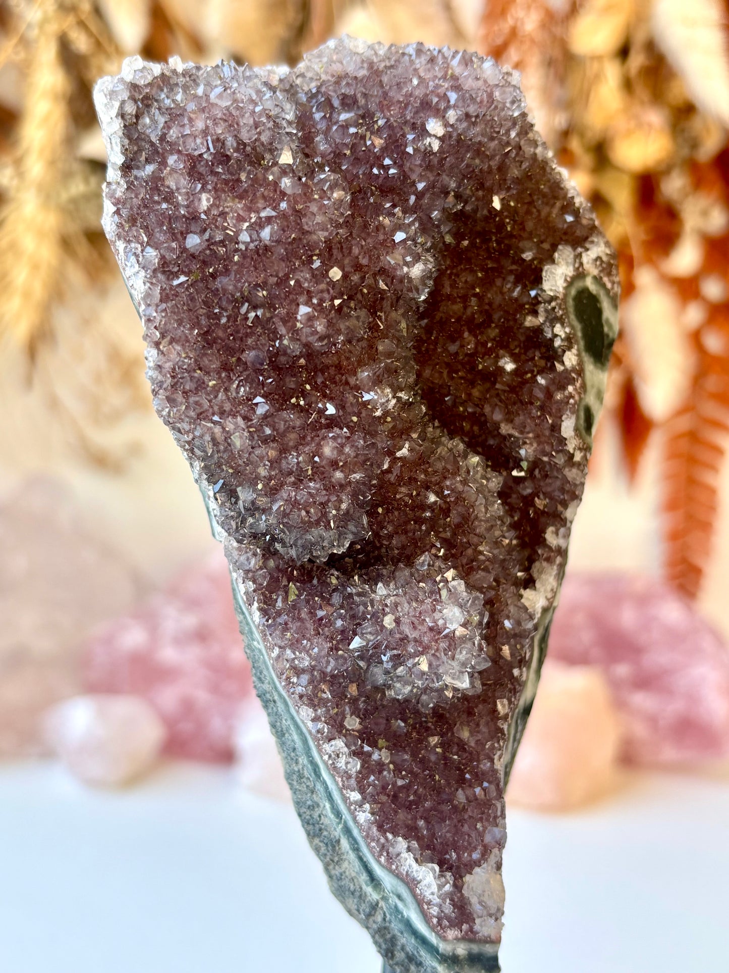 Red Amethyst Druse on Stand (Brazil)