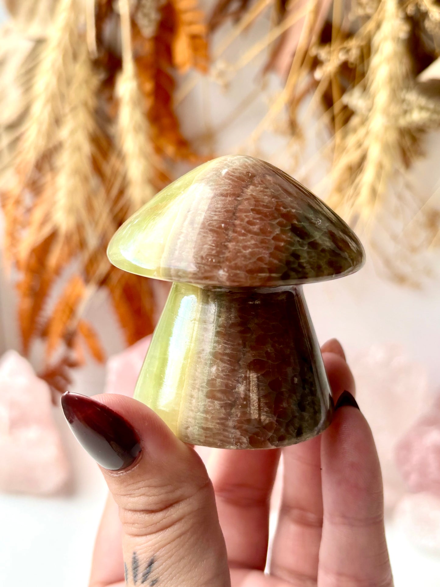 Rainbow Calcite Mushroom