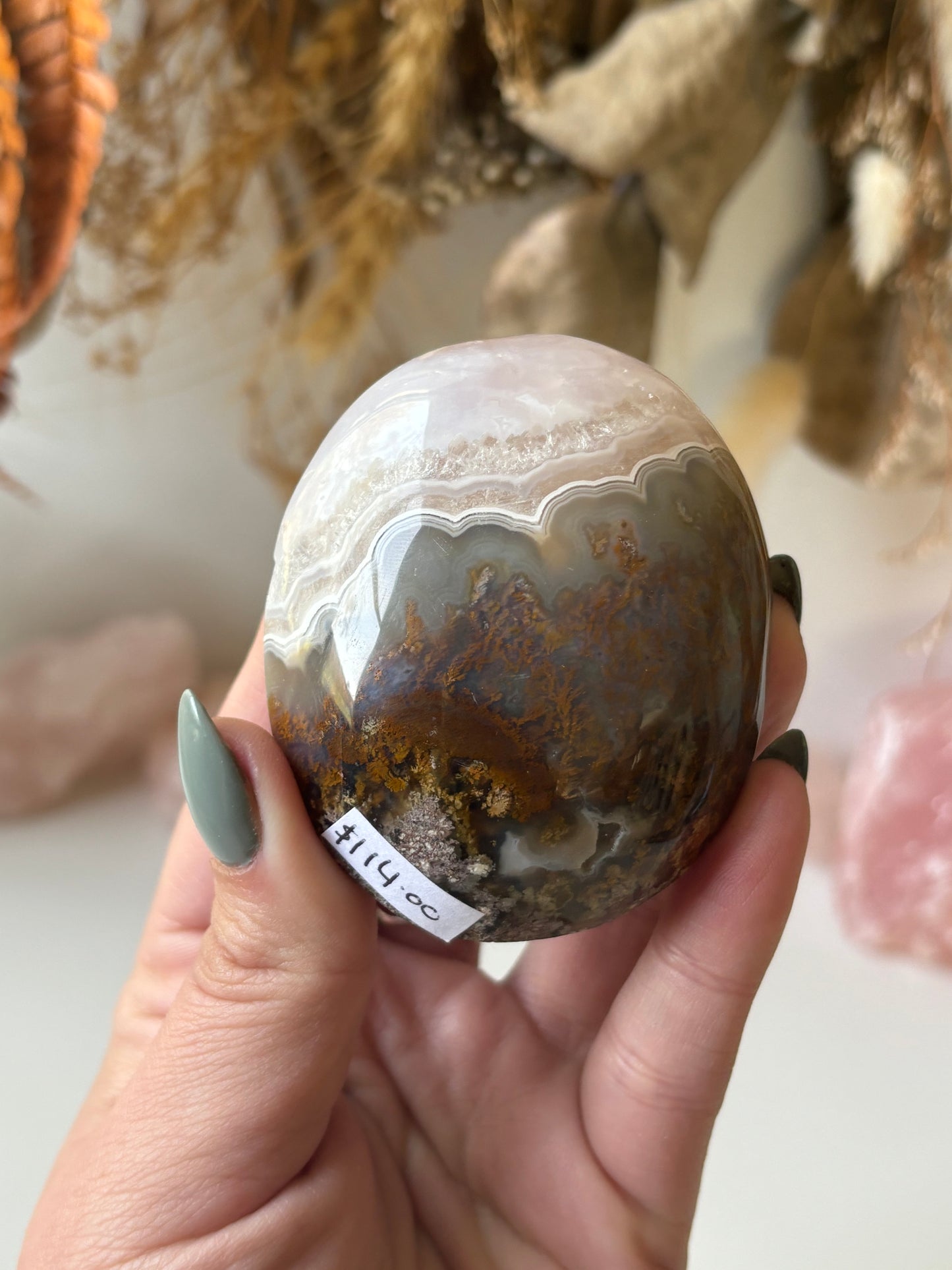 Nebula Agate Palm Stone