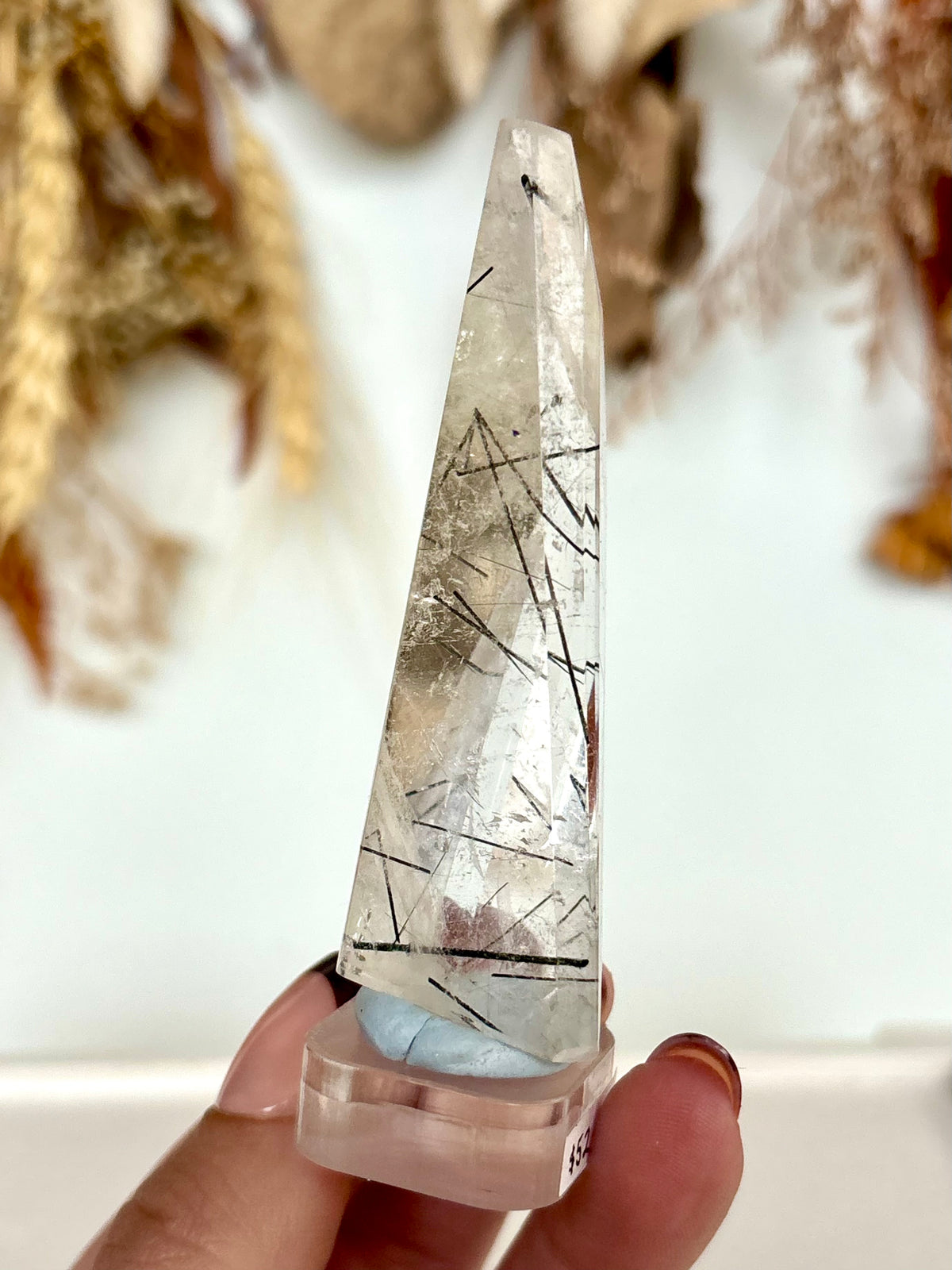 Black Tourmaline in Quartz Polished Freeform with stand (5)