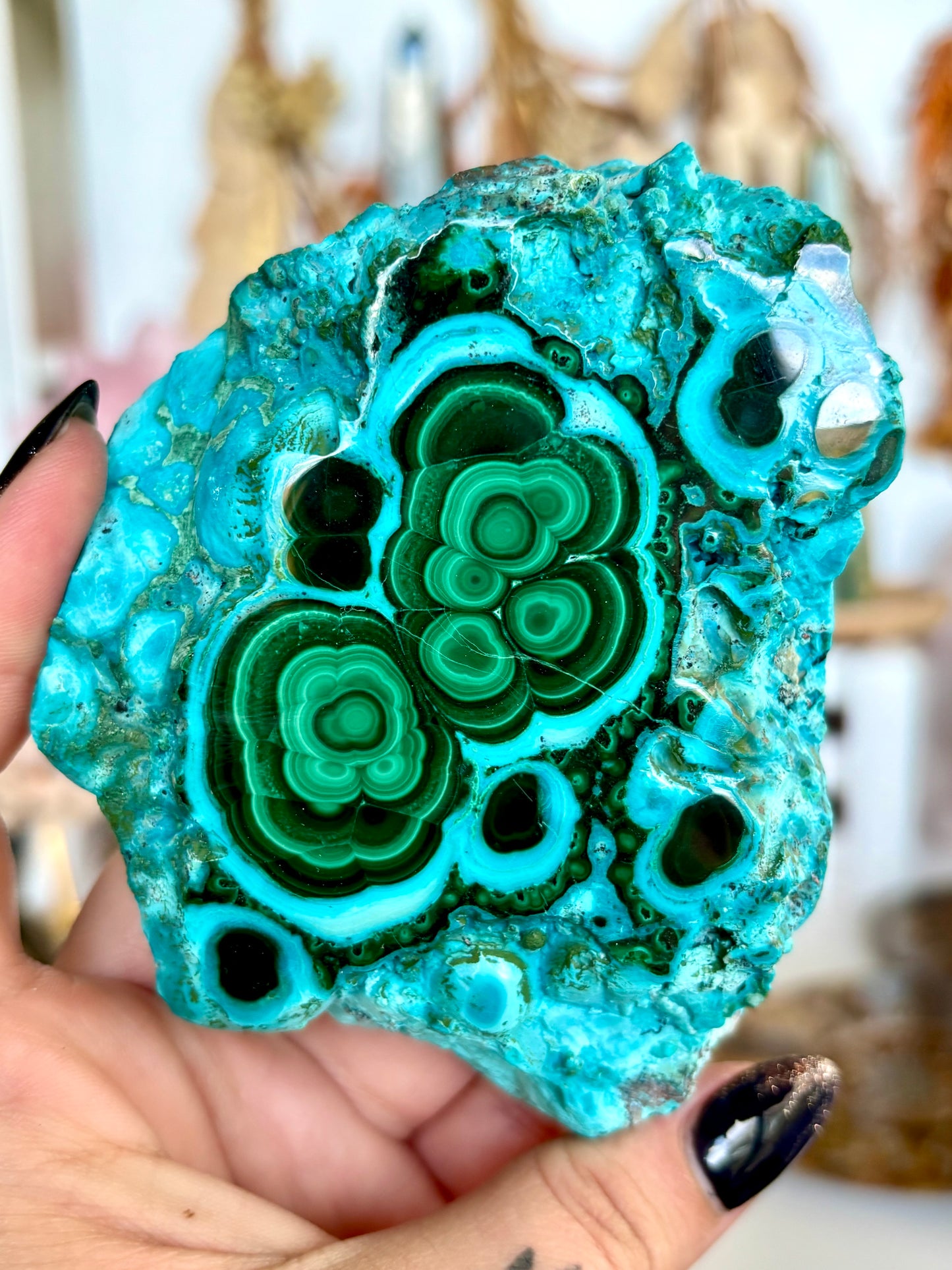 Malachite & Chrysocolla Semi-Polished Freeform