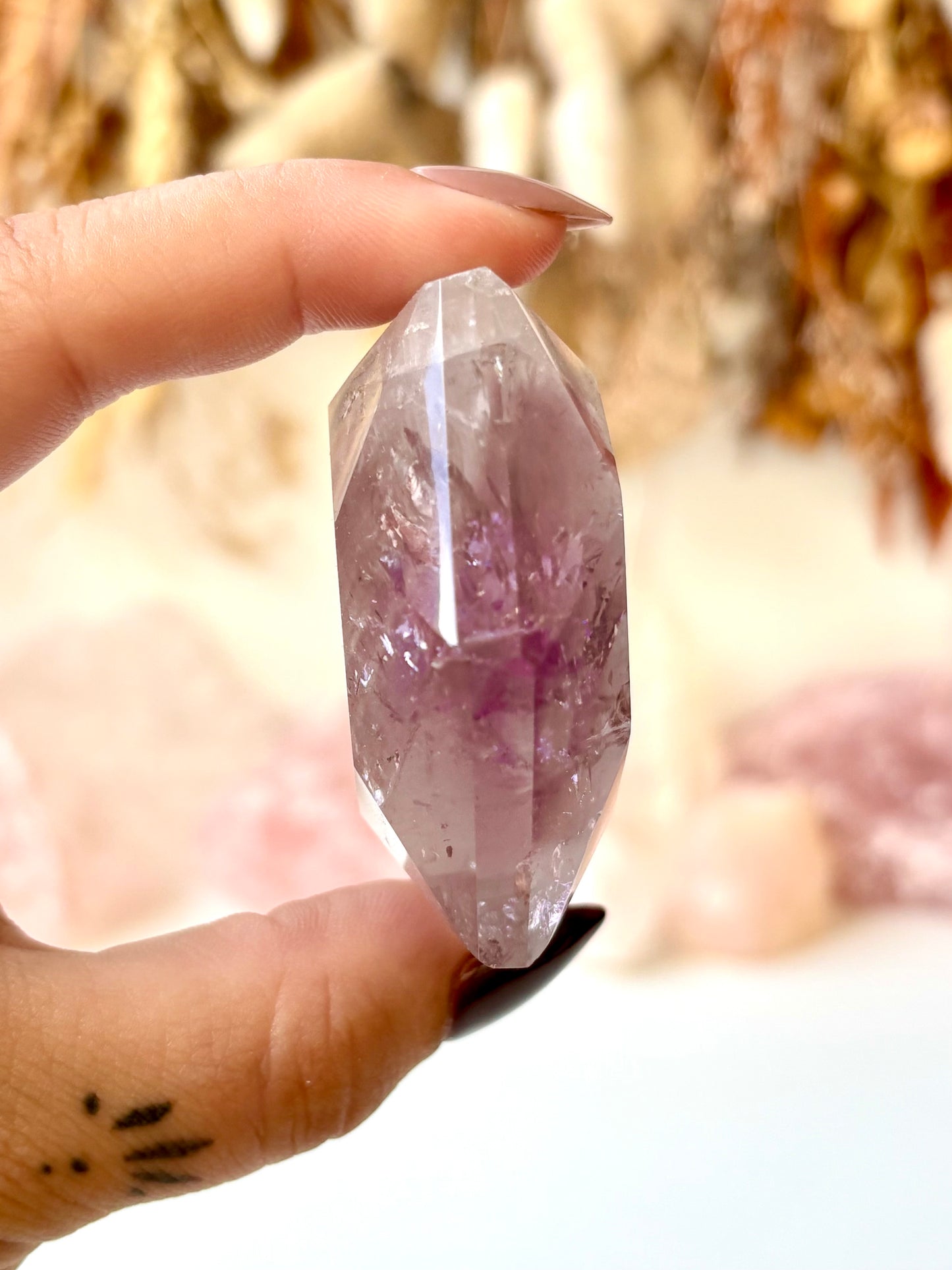Amethyst Faceted Hexagon