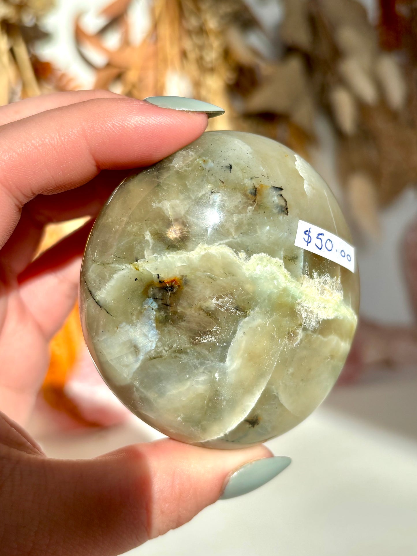 Green Moonstone Large Palm