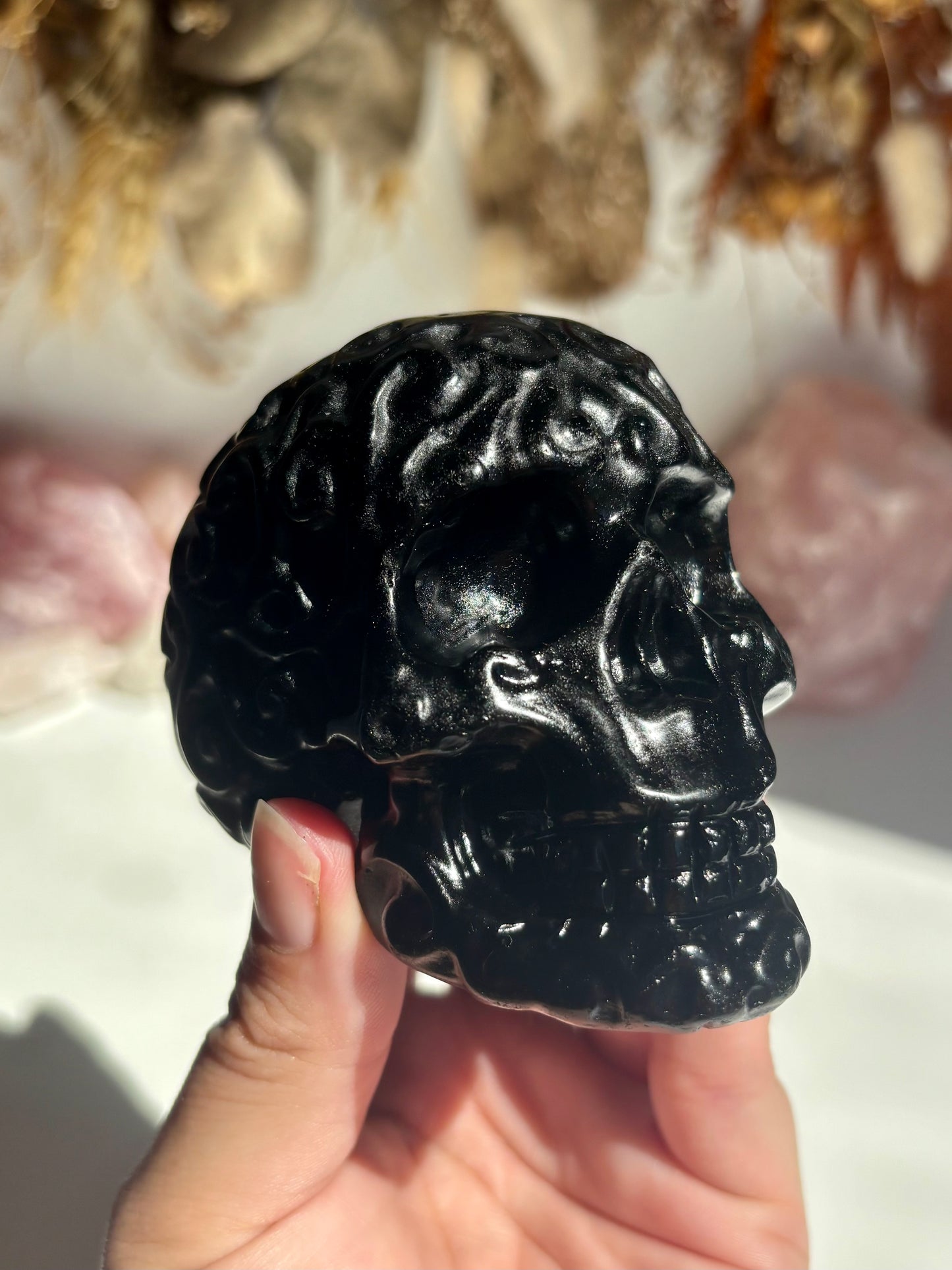 Black Obsidian Candy Skull