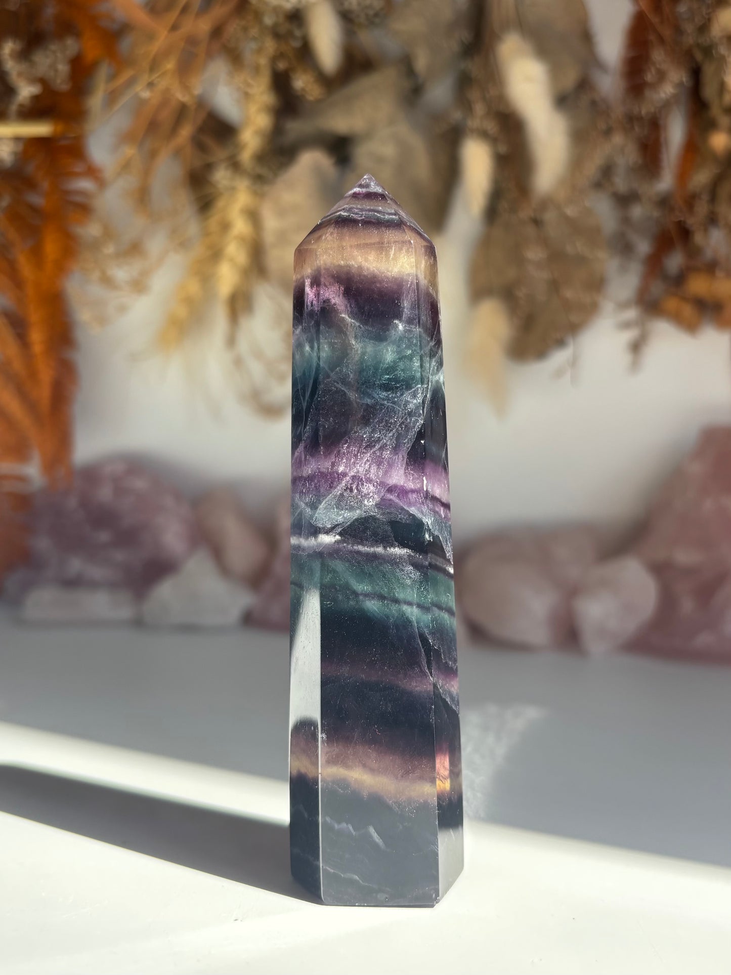 Rainbow Fluorite Tower (A)