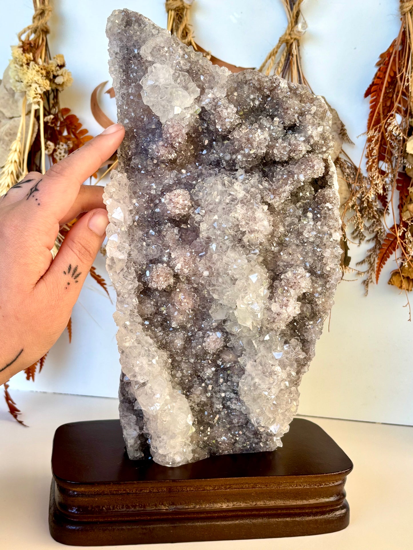 Large Amethyst Cluster slab with stand (Brazil)