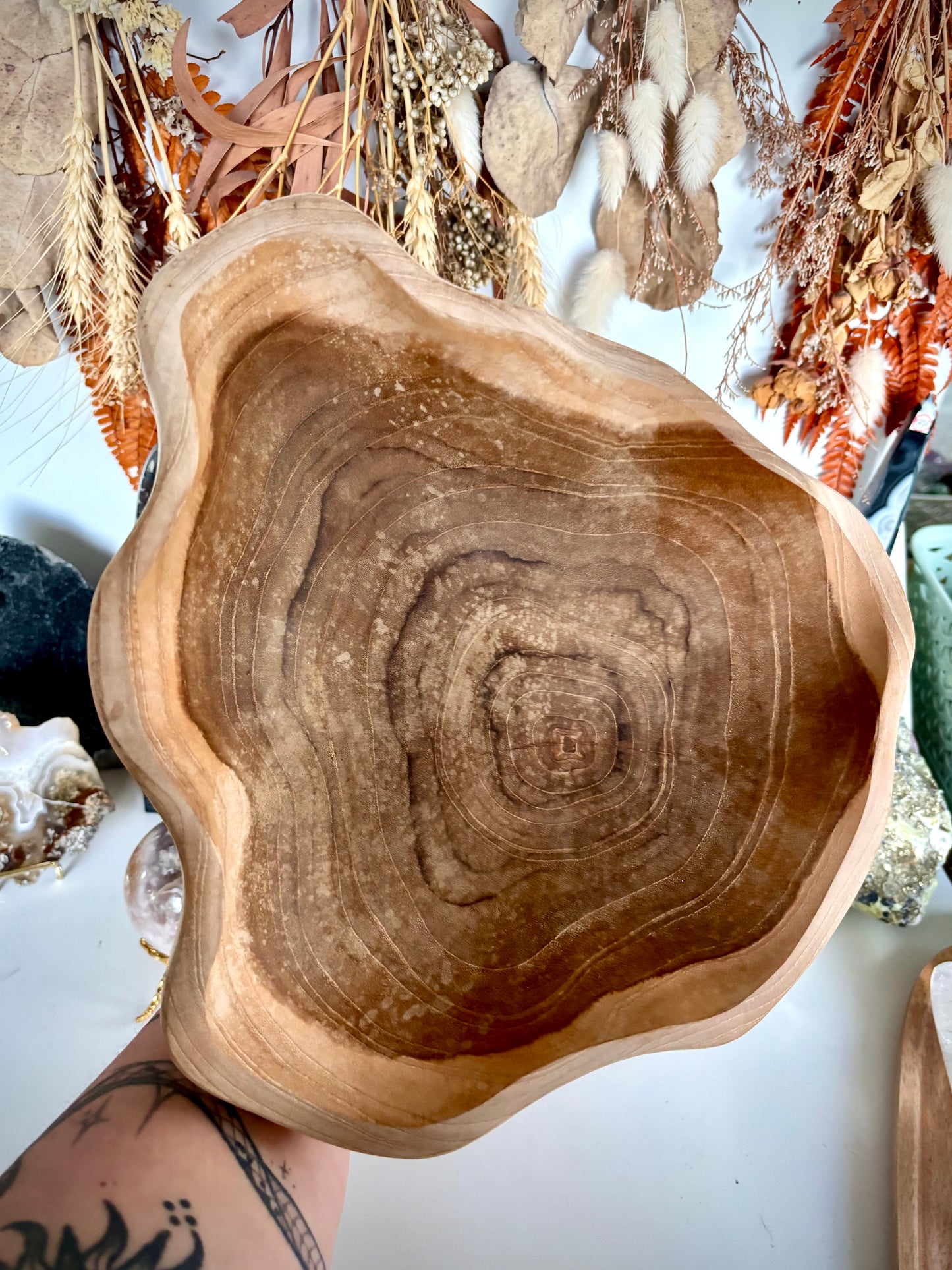 Large Waves Wood Bowl - Bali