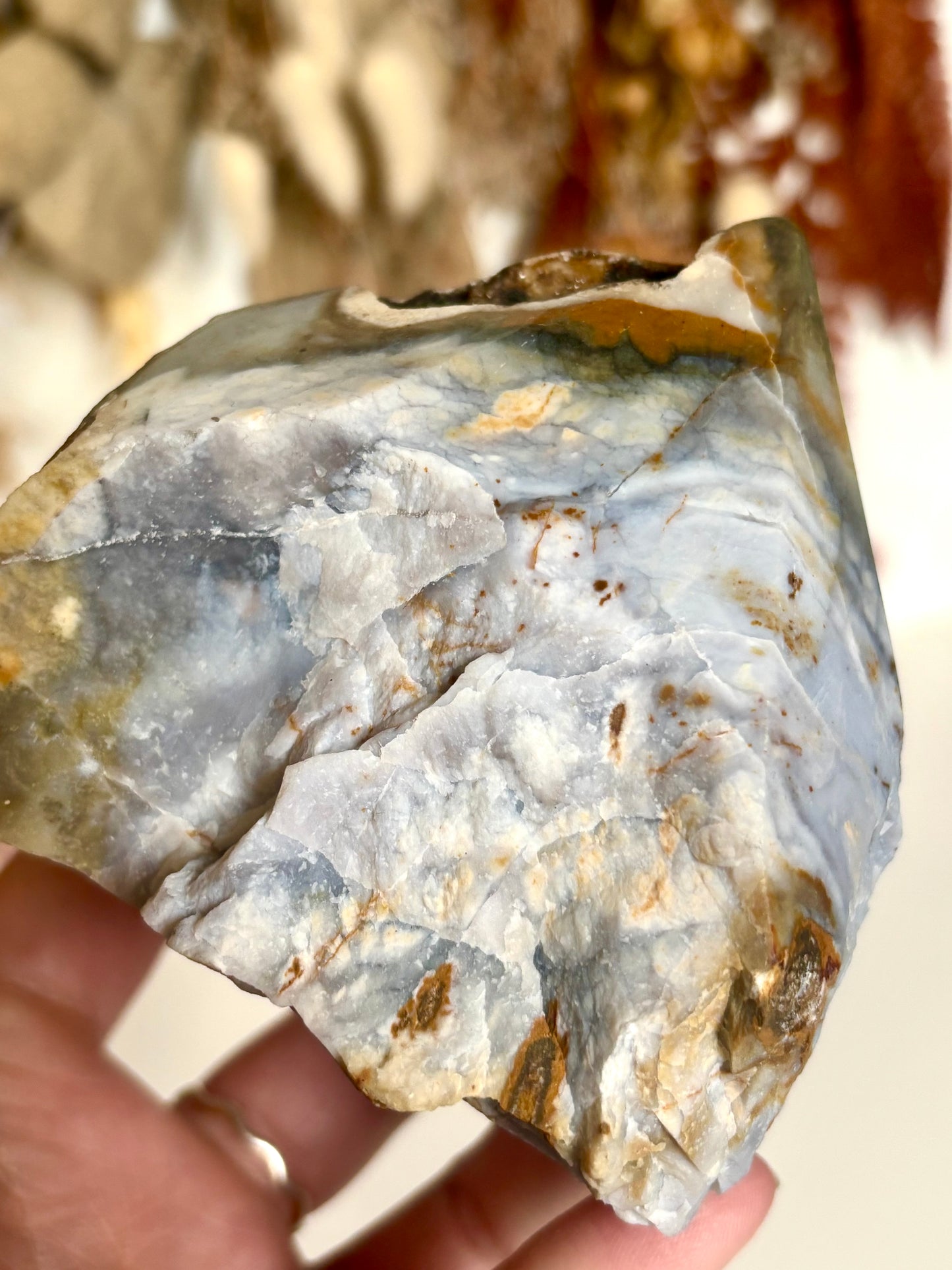Opaque Purple Chalcedony Cut Base