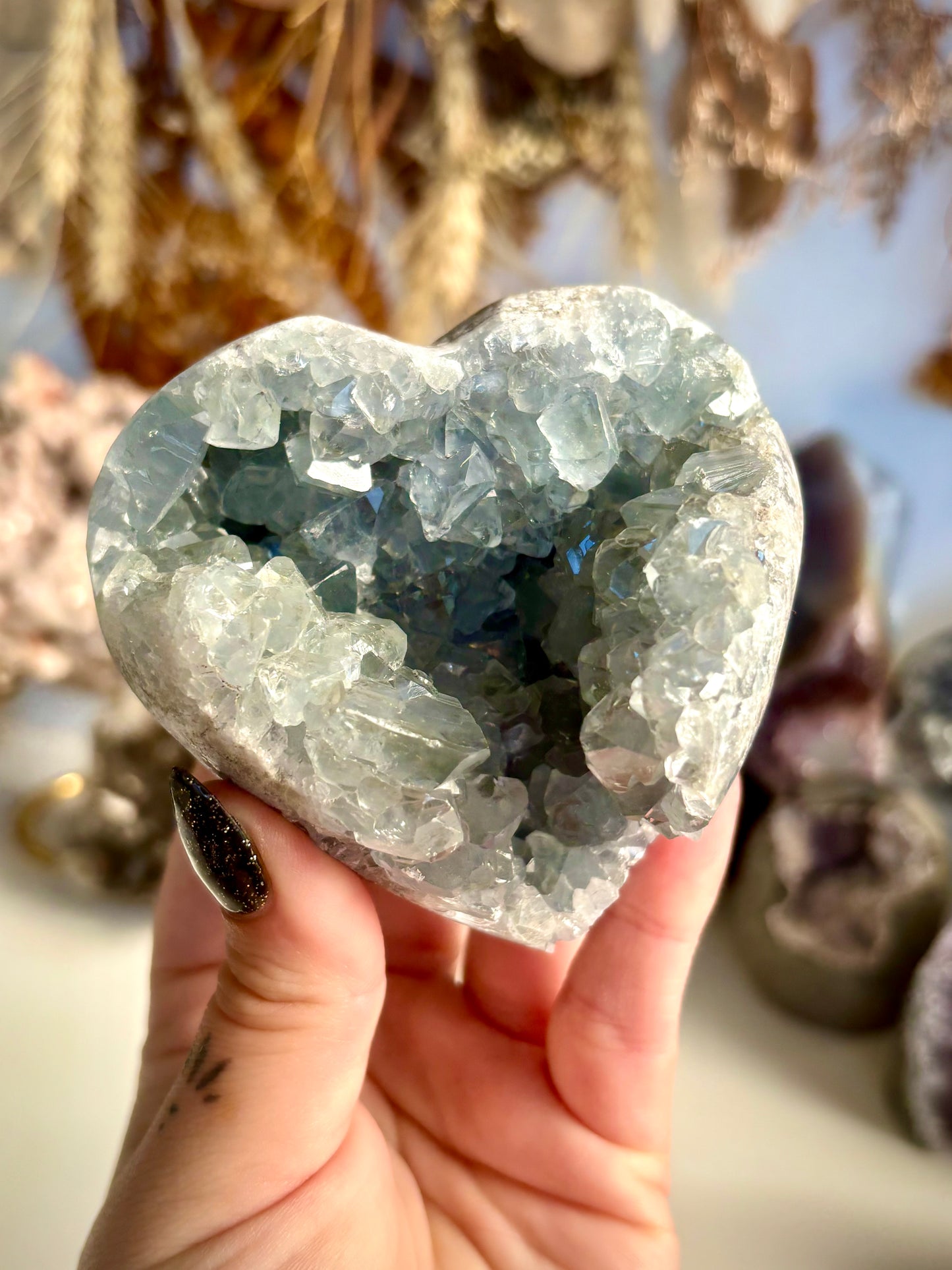 Celestite Geode Heart