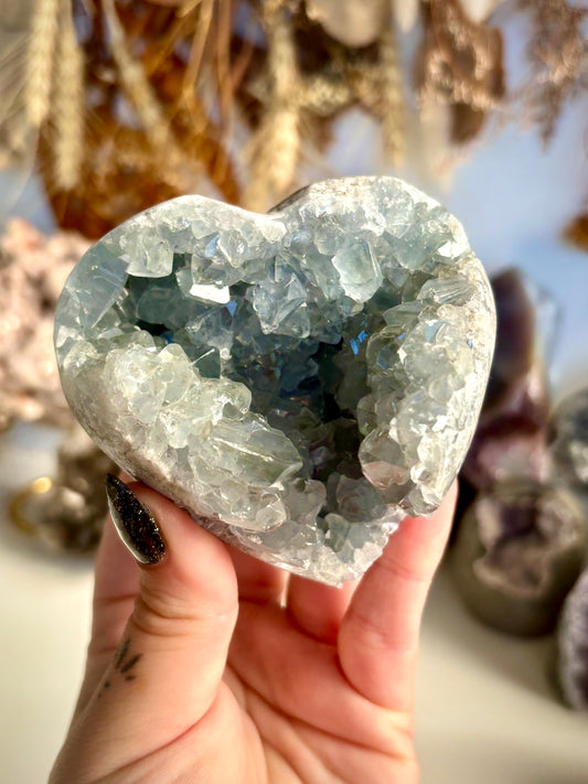 Celestite Geode Heart