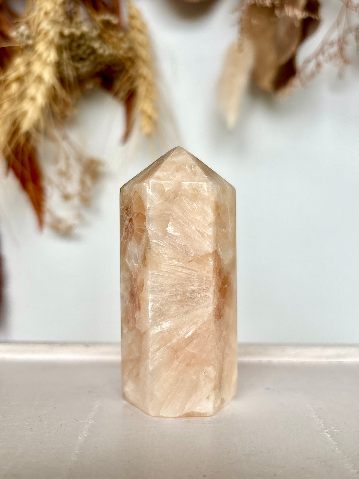 Peach Stilbite Point (India)