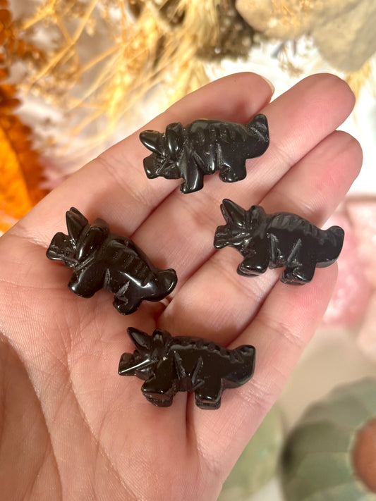 Black Obsidian Triceratops