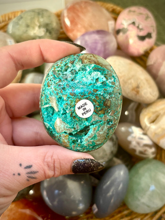 Chrysocolla Palm Stone - Peru
