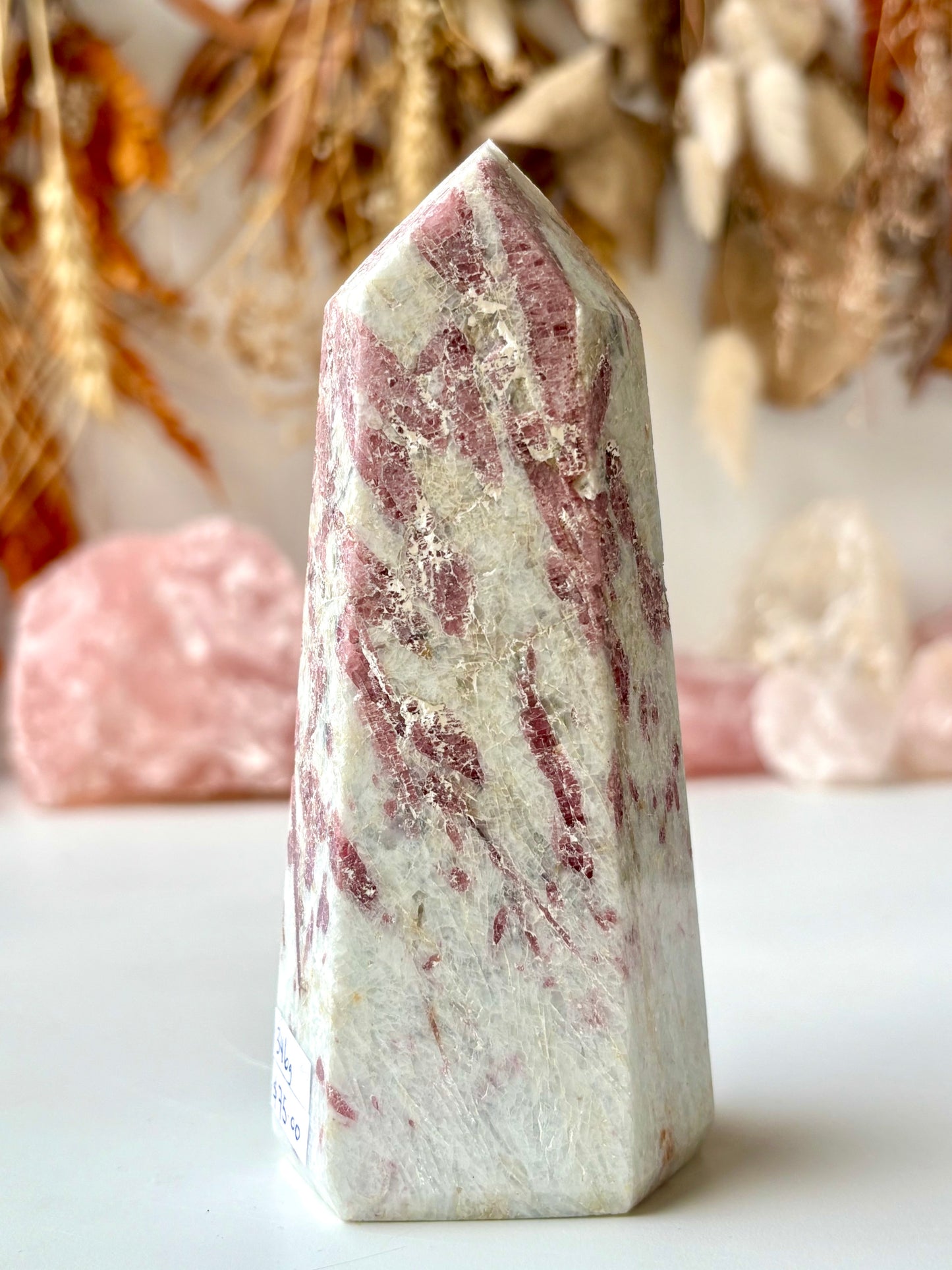Pink Tourmaline in Quartz Tower