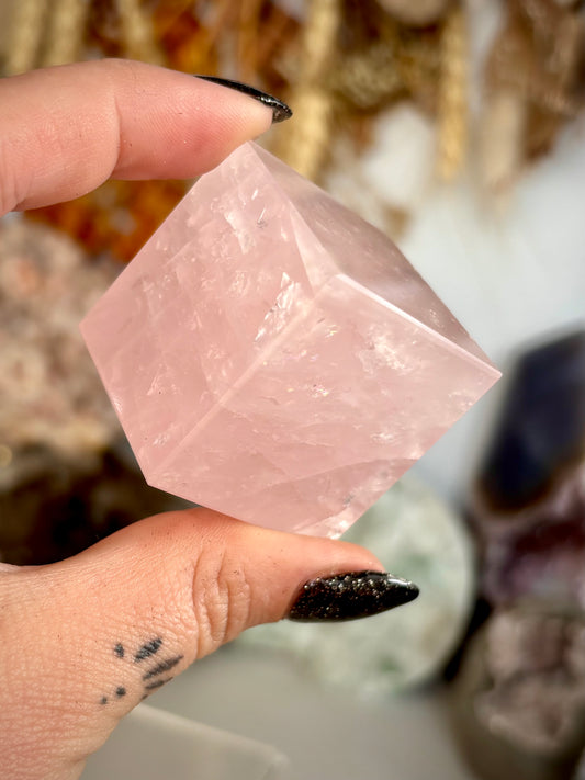 Rose Quartz Floating Cube