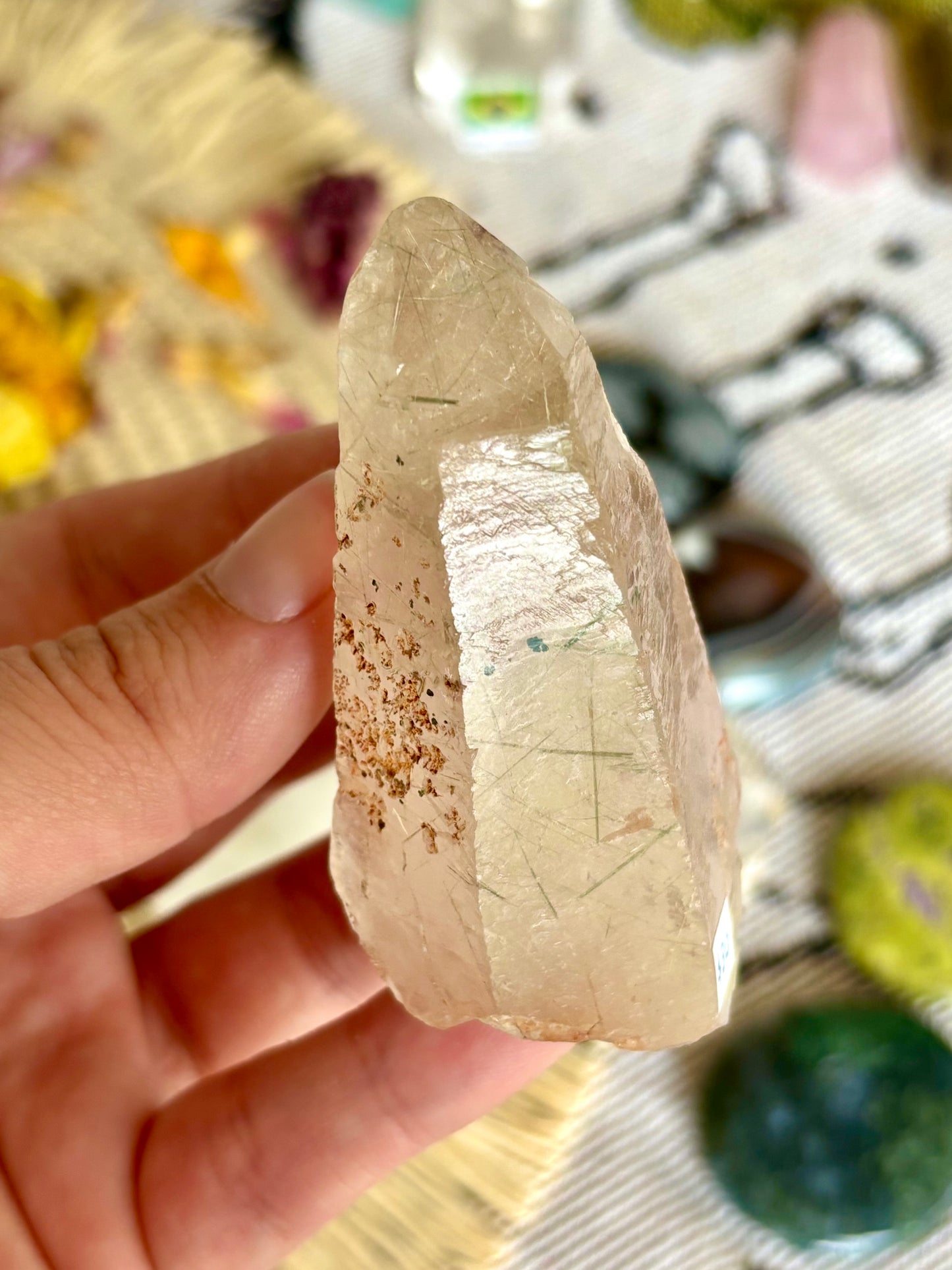 Silver Rutile Included Natural Rough Point