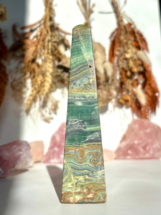 Kiwi Calcite Obelisk