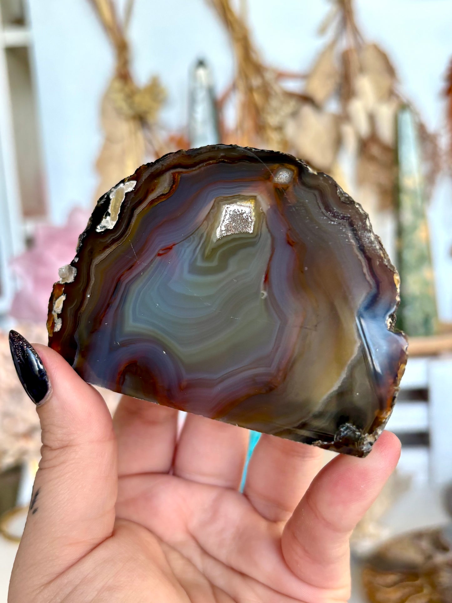 Brazilian Agate Semi-Polished Cutbase