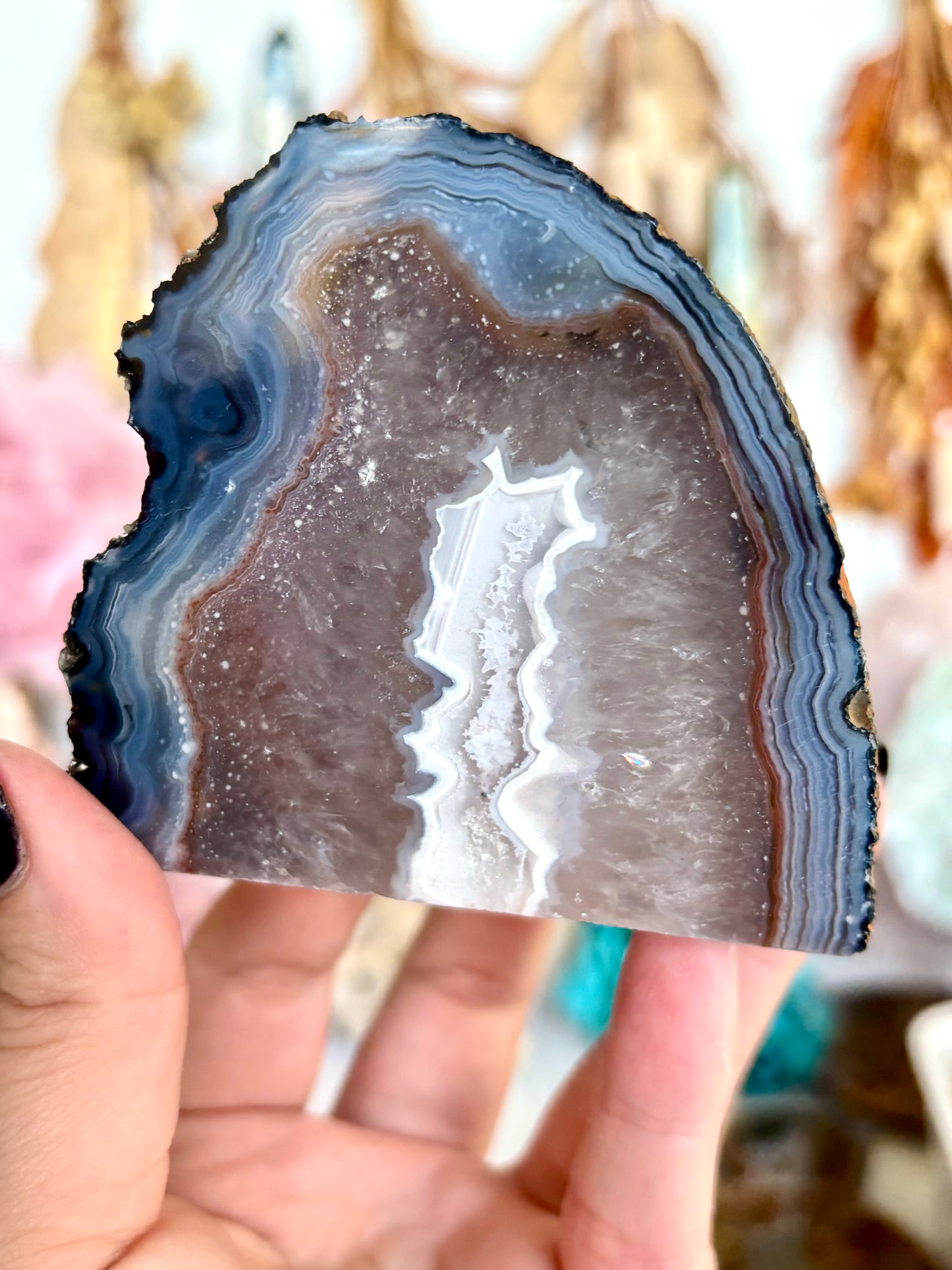 Brazilian Agate Semi-Polished Cutbase