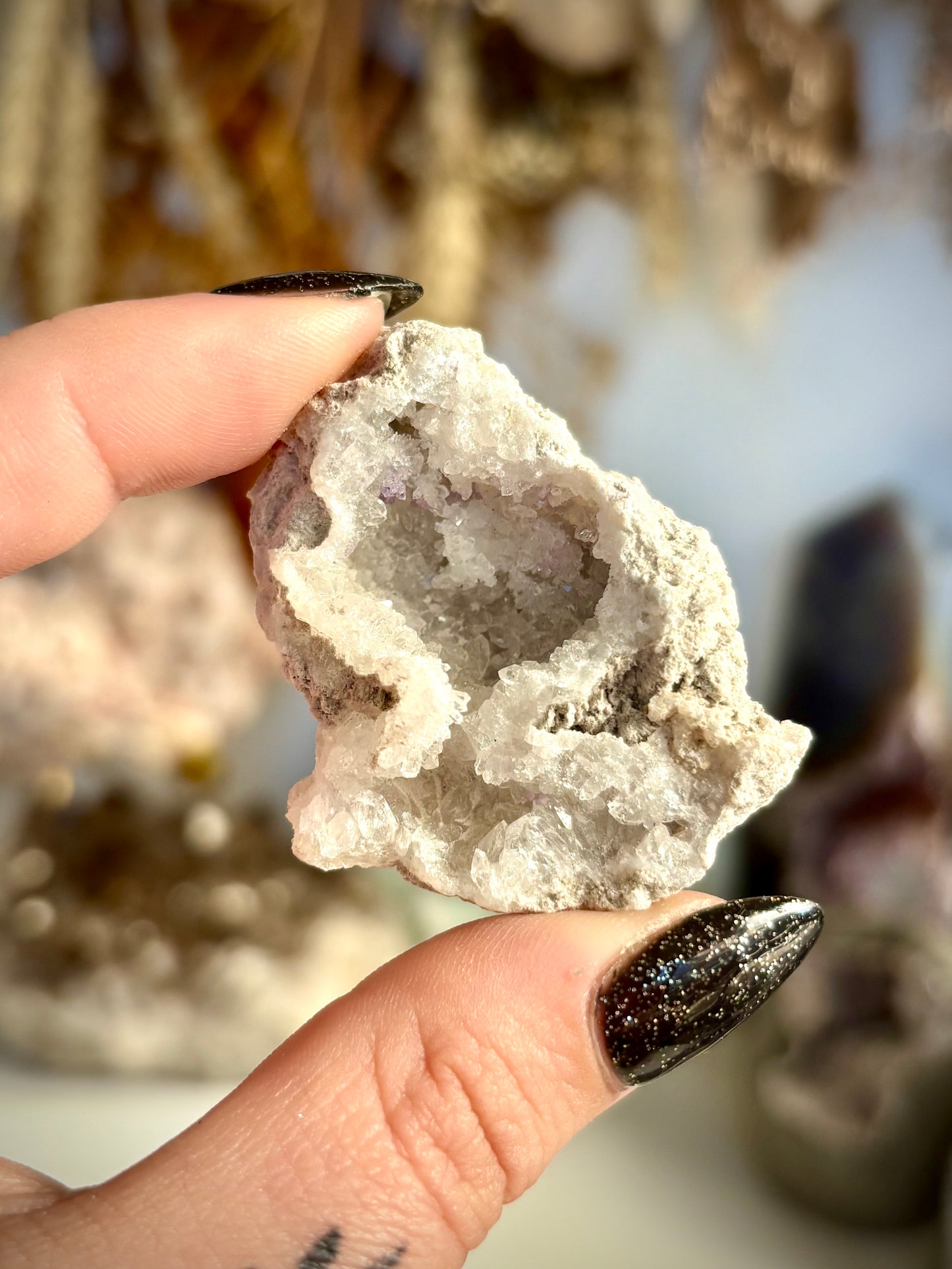 Chalcedony, Quartz & Fluorite Geode aka Spirit Flower Geode