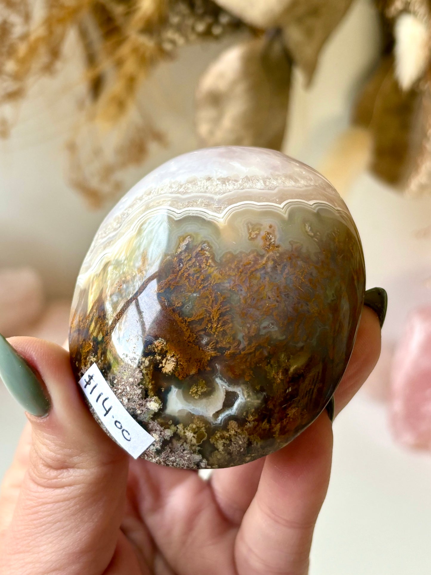 Nebula Agate Palm Stone