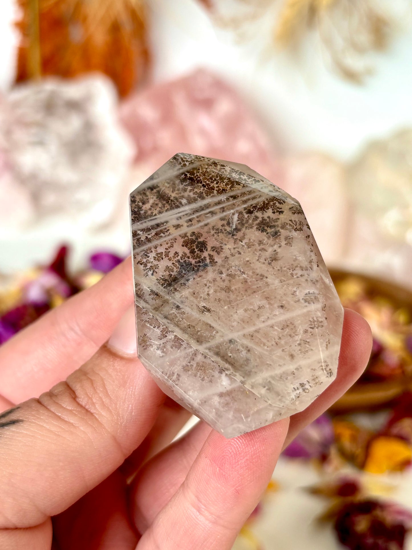 Dendritic Rose Quartz Freeform