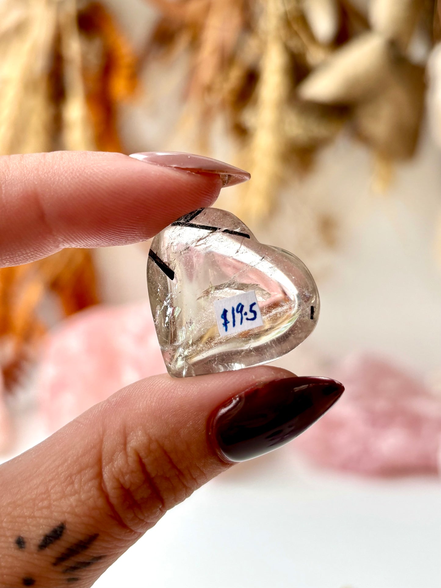 Tourmalinated Quartz Heart