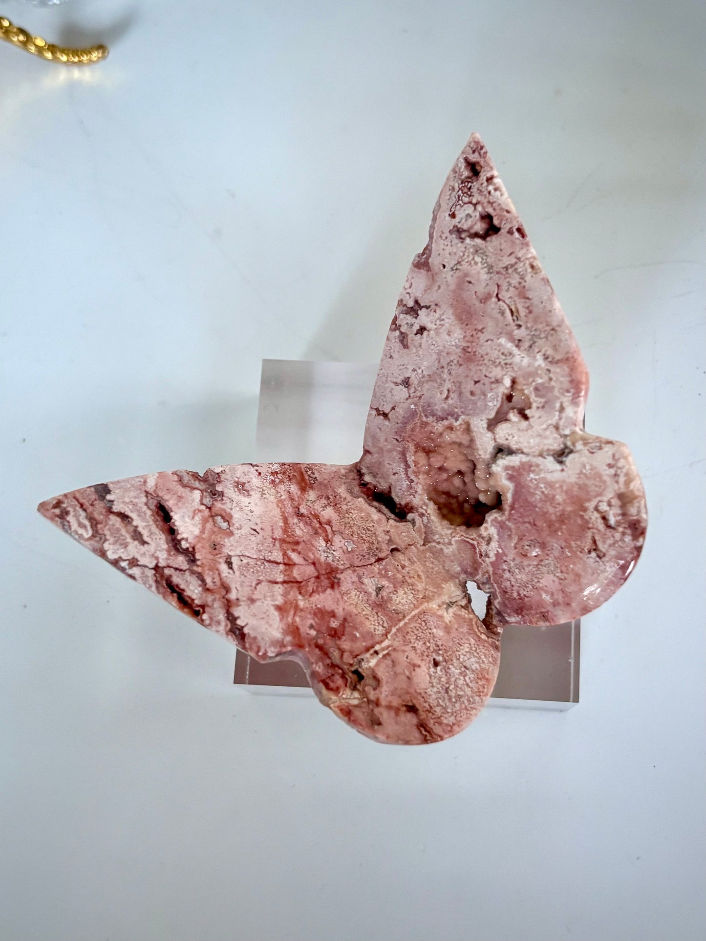 Pink Lace Agate Butterfly - High Grade