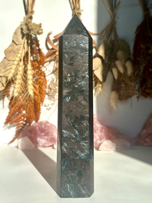 Astrophyllite & Garnet Tower