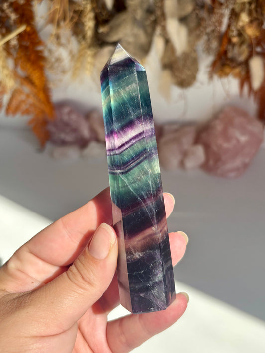 Rainbow Fluorite Tower (B)