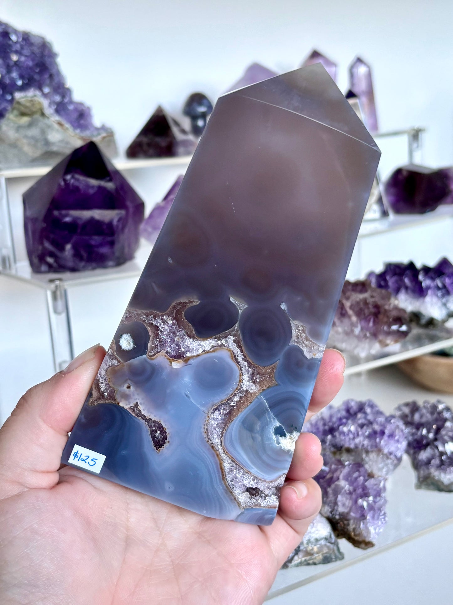 Amethyst & Agate Slab Tower