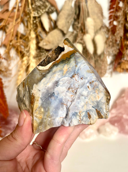 Opaque Purple Chalcedony Cut Base