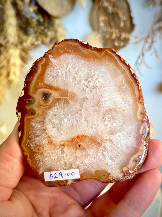 Carnelian and Quartz Slice