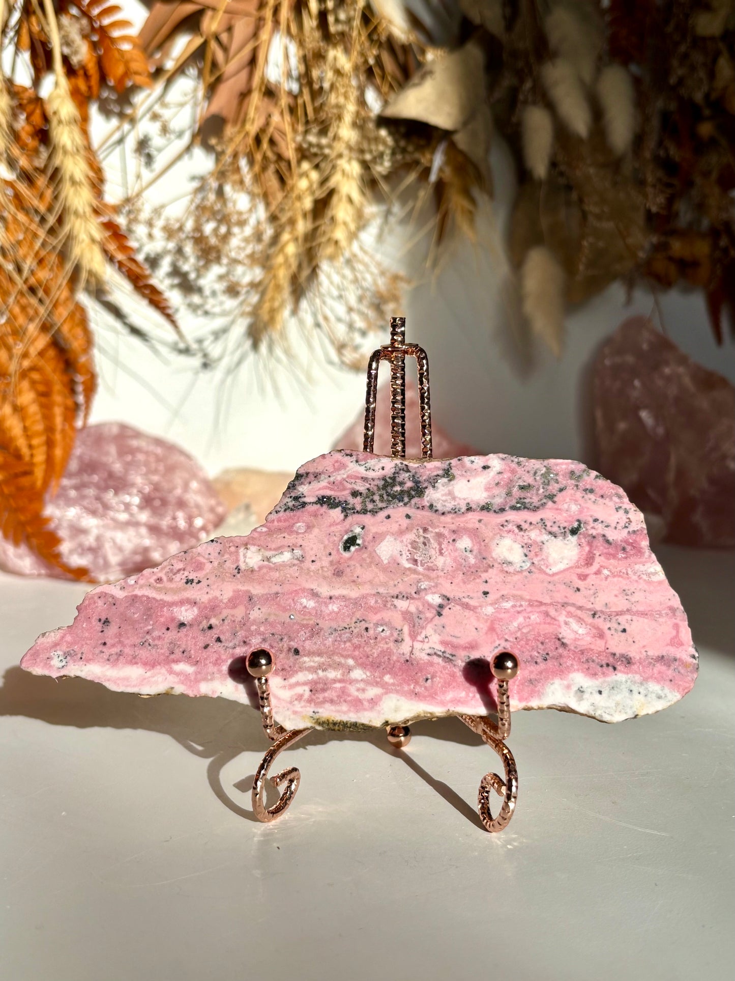 Peruvian Rhodonite Slab with Stand