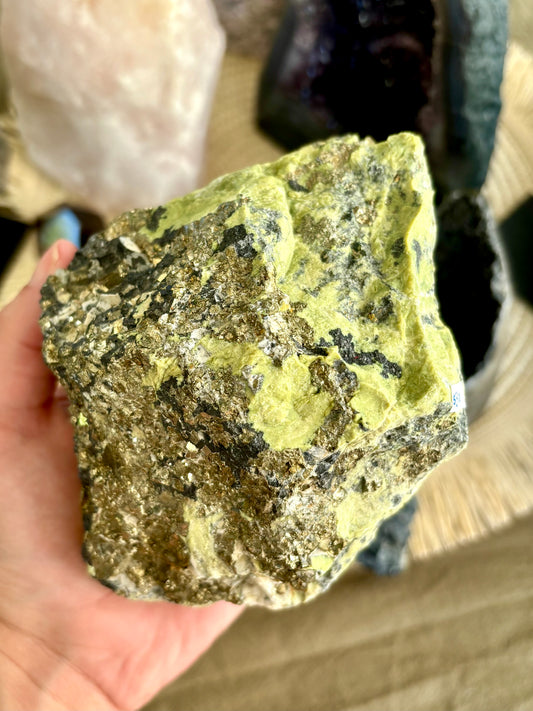 Serpentine with Cubic Pyrite-Large Raw