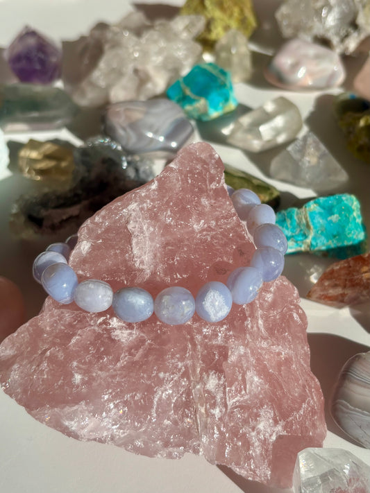Blue Lace Agate Tumble Bracelet