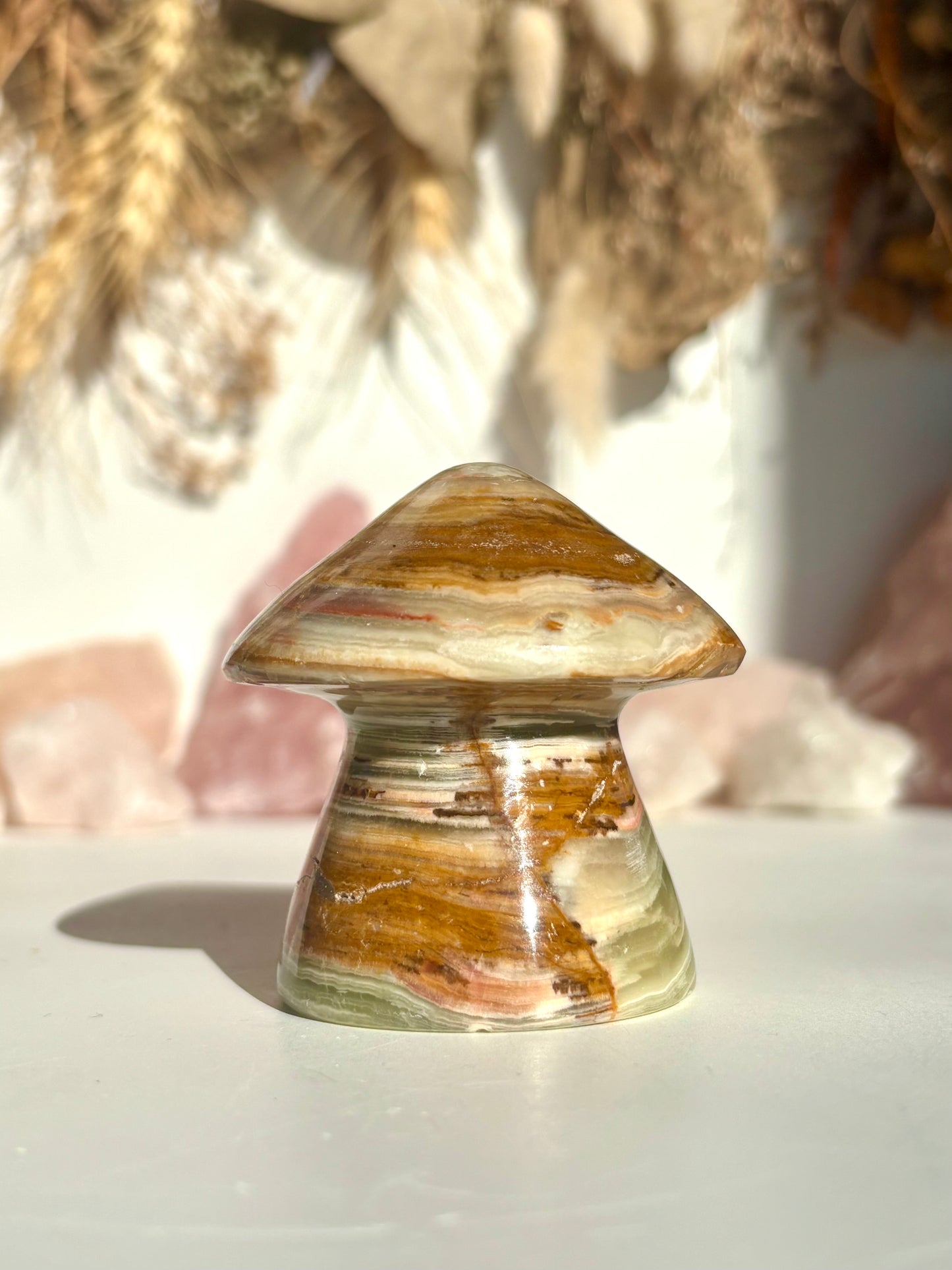 Banded Onyx Mushroom (Calcite)