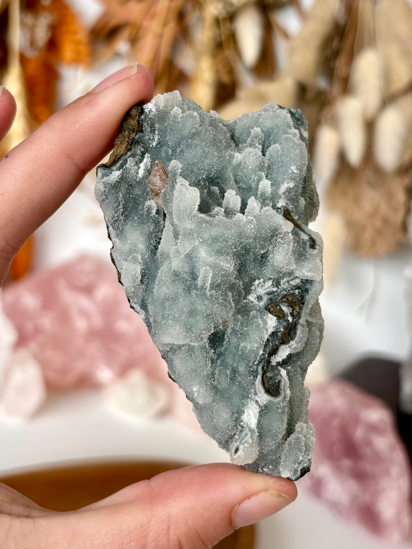 Chalcedony Druse & Red Heulandite