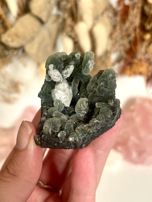 Black Chalcedony with Apophyllite (2)