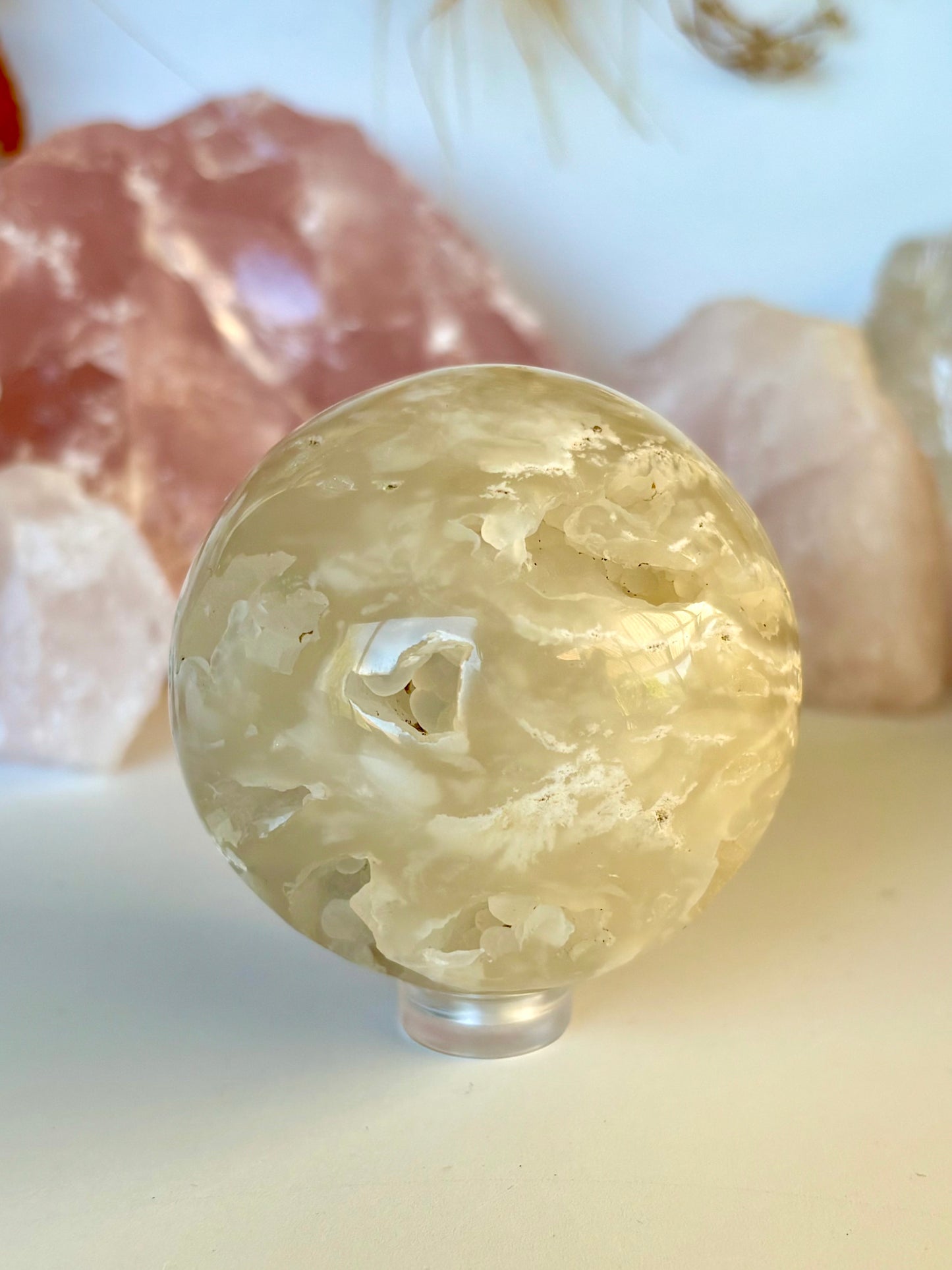 Plume Flower Agate Sphere (Indonesia)