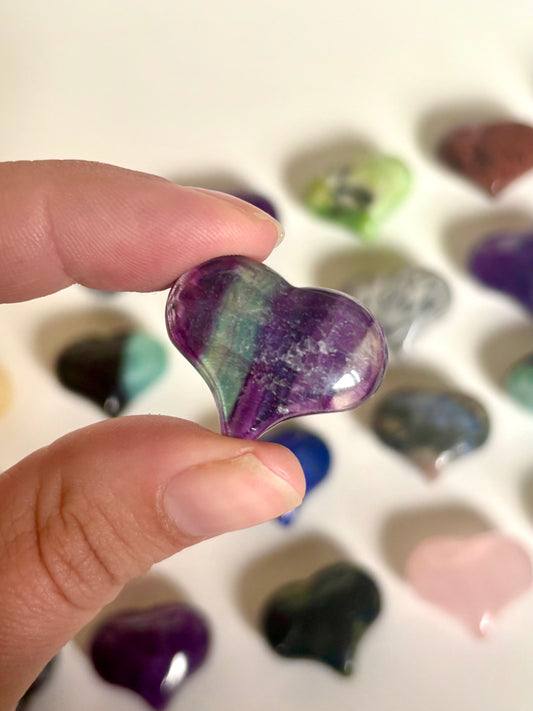 Love Heart - Purple/Rainbow Fluorite