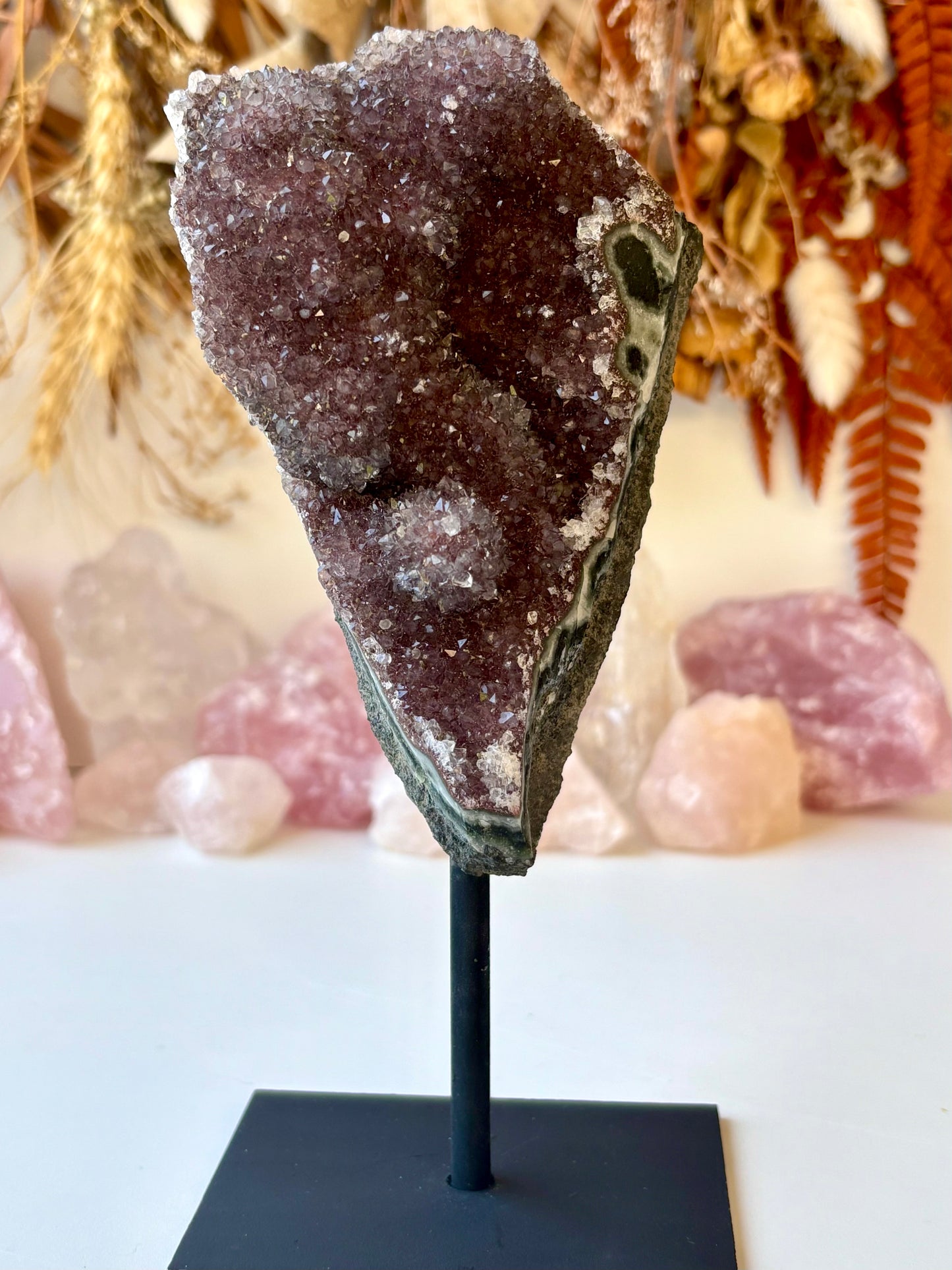 Red Amethyst Druse on Stand (Brazil)