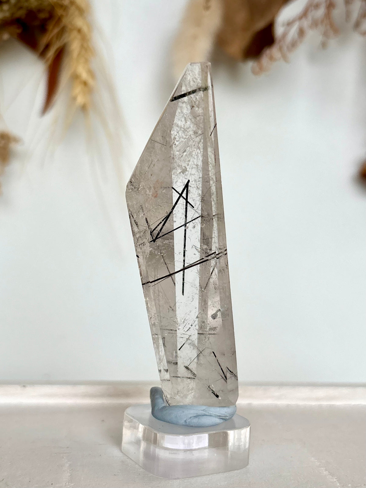 Black Tourmaline in Quartz Polished Freeform with stand (5)