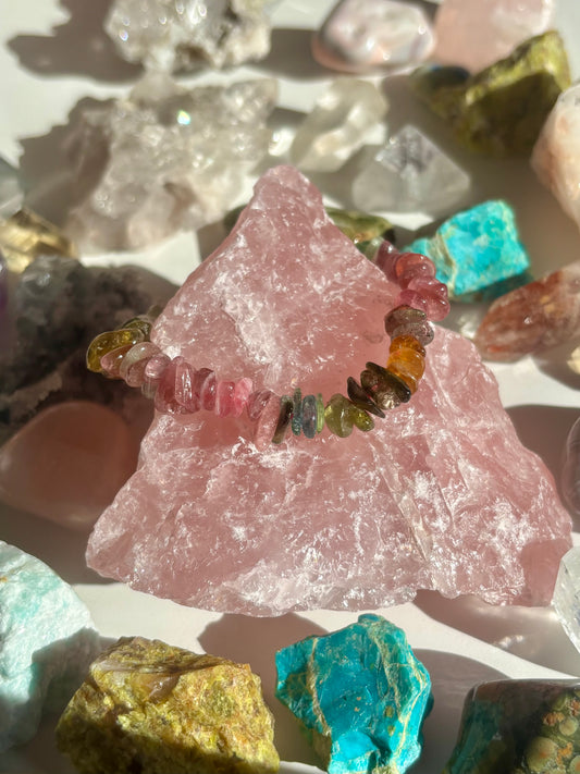 Mixed Tourmaline Chip Bracelet
