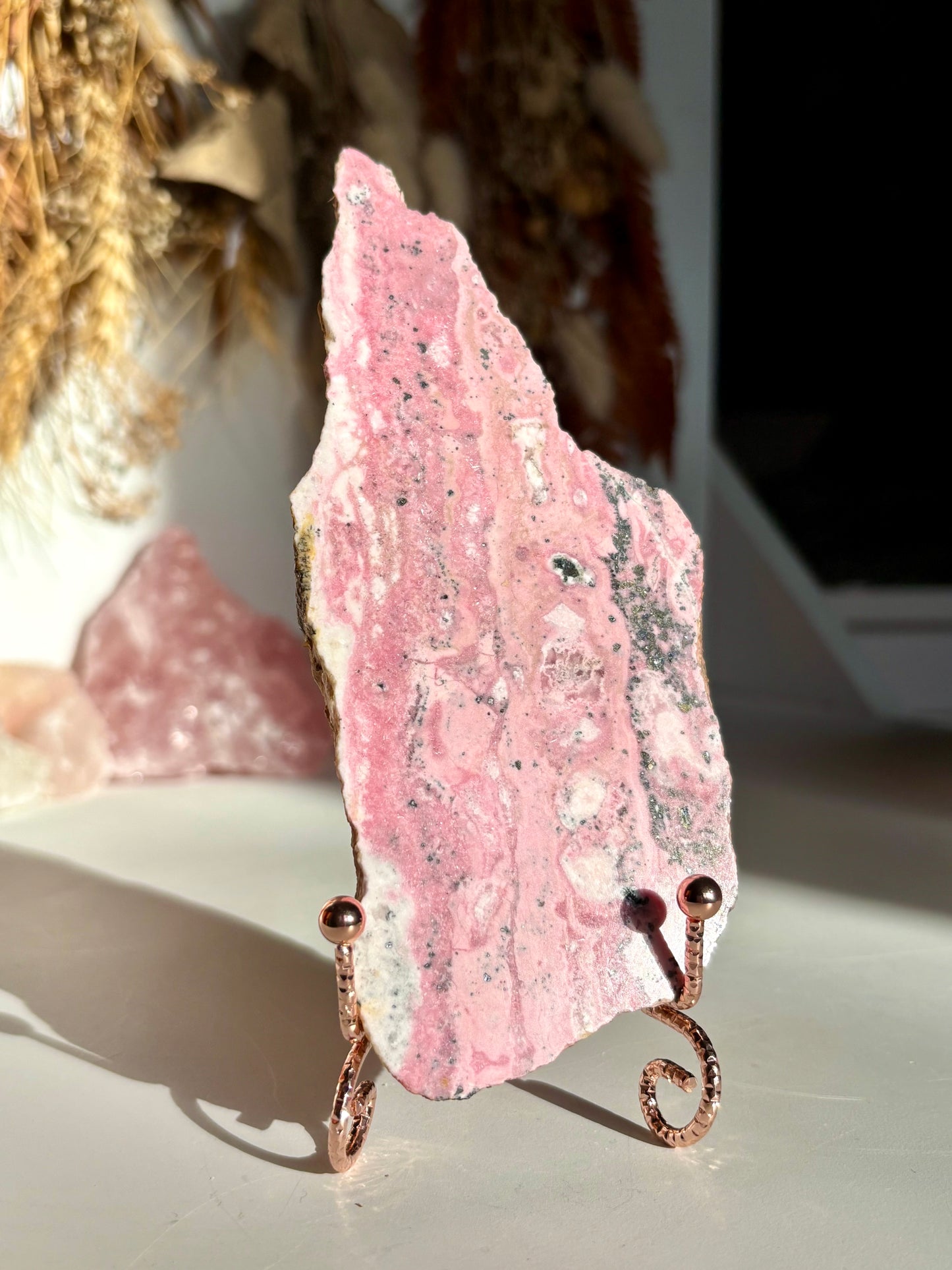 Peruvian Rhodonite Slab with Stand