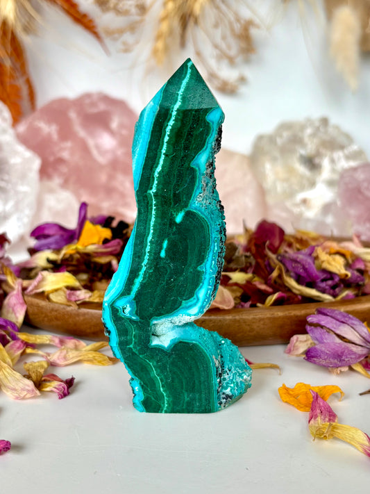 Malachite & Chrysocolla Slab Point