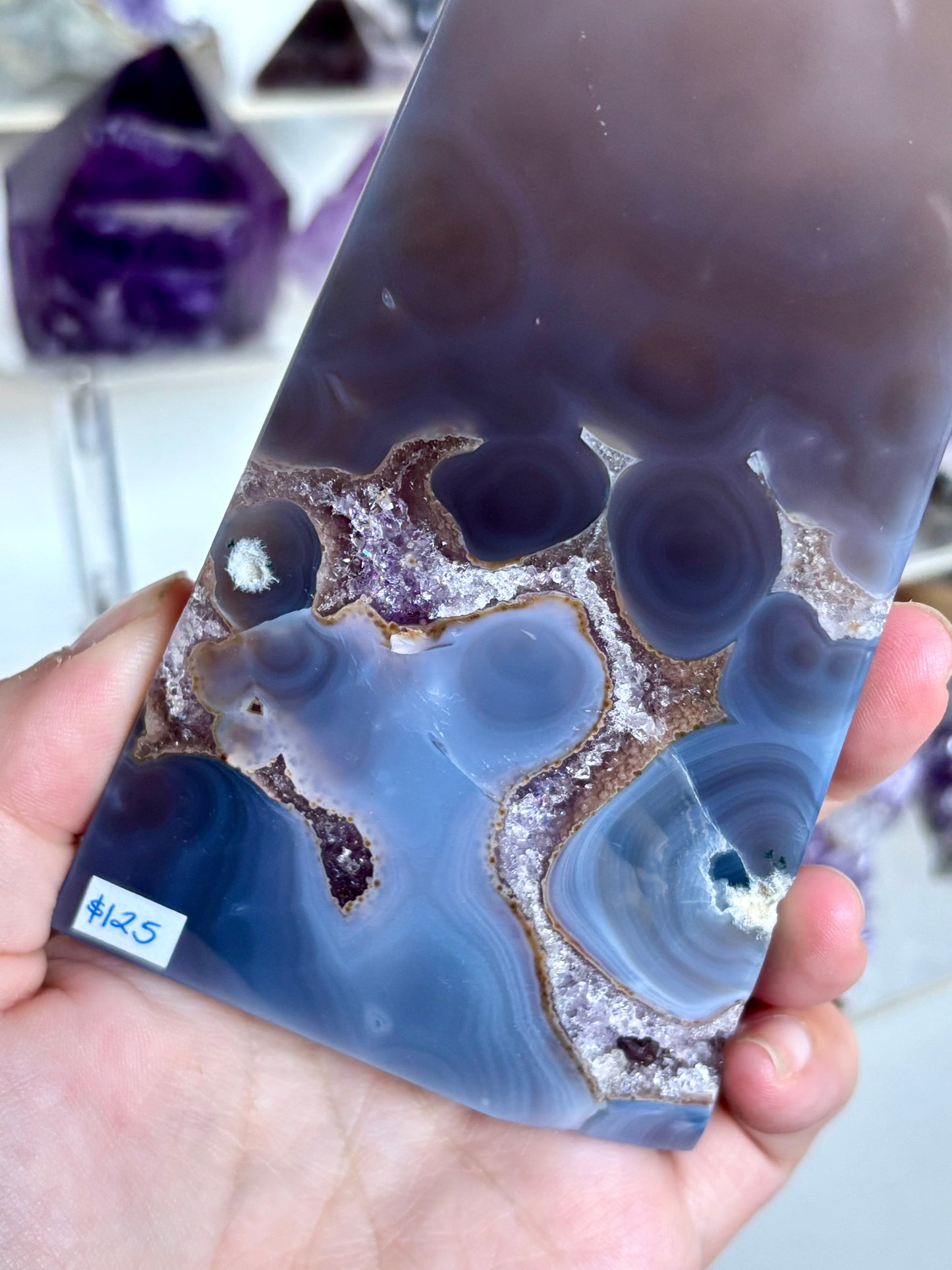 Amethyst & Agate Slab Tower