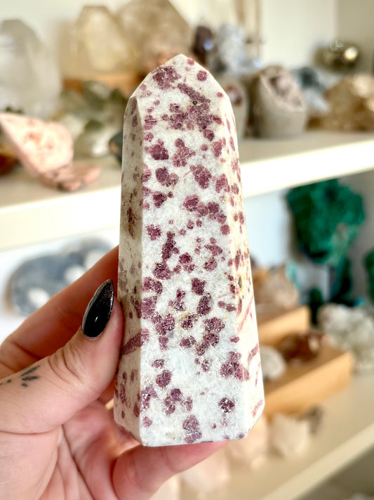 Pink Tourmaline in Quartz Tower